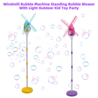 Windmill Bubble Machine Standing Bubble Blower With Light Outdoor Kid Toy Party