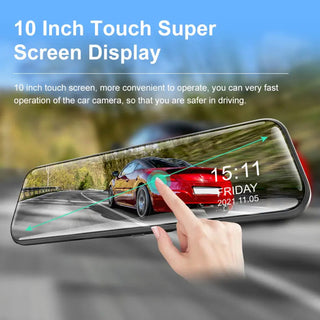 10-inch HD 1080P Rearview Mirror Streaming Media Driving Recorder Dual Lens