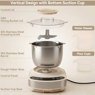 Electric Dough Mixer 7.4qt Large Capacity Electric Dough Maker with Ferment Function For Baking Bread Dough&Pizza Dough 304 Stainless Steel Kitchen Stand Mixer