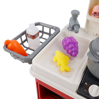 52Pcs Plastic Tableware Kitchen Set With Faucet Water Spray Function Kid