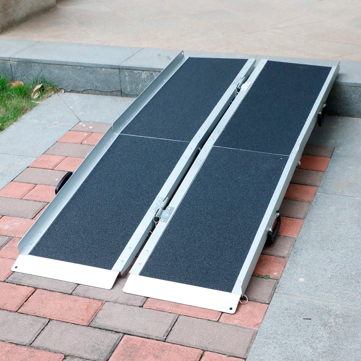 5FT Portable Wheelchair Ramp Non Skid Aluminum Foldable Mobility Scooter Ramp