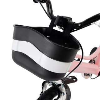 16" Kids Bike for Boys and Girls with auxiliary wheels & Rack Pink