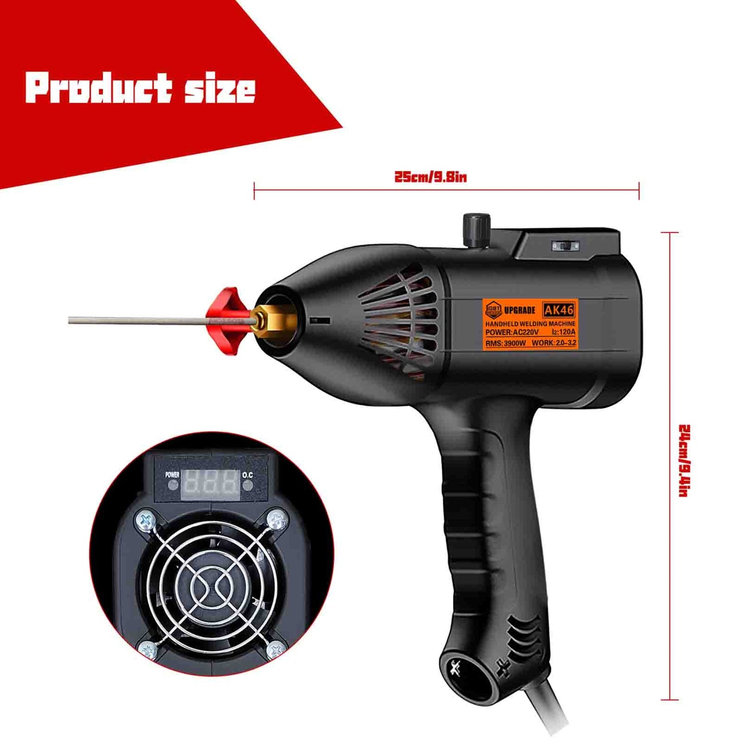 Handheld Arc Welding Machine Automatic Digital Current Adjustment Welder 110V Generic