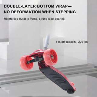 2-in-1 Kids Scooter with Foldable Seat & LED Light-Up Wheels – Adjustable 3-Wheel Ride-On (Blue)