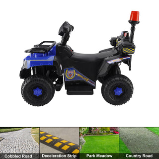 Dual Electric 6V Ride On Atv Police Car For Kid Toy Off-Road 4 Wheeler Car Toy