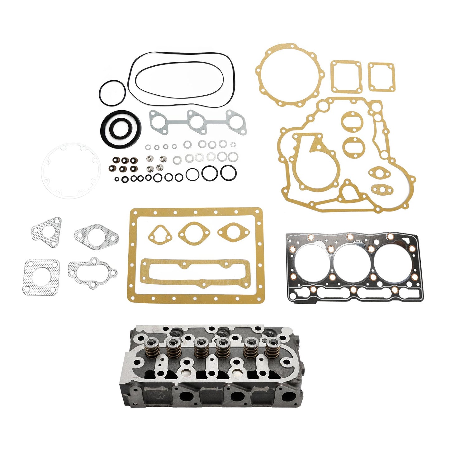 High-Quality D1005 Cylinder Head Assembly & Gasket Kit for Kubota D1005 Engine – 3 Cylinder, Cast Iron