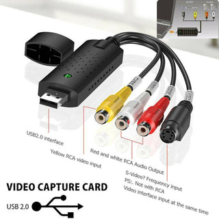 Video Capture Card VCR VHS to Digital DVD Converter Fit for Windows 10 8