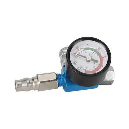 Blue Mini Air Regulator Valve Tool 1/4" Pressure Switch Gauge For Paint Gun Generic