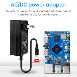 Orange Pi 5Pro Power Adapter Type-C 5V5A Power Supply OrangePi 5MAX/CM5 US Plug