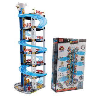 Intelligent Electric City Seven Floor Track Parking Lot Toy With 4 Cars For Kid Toy