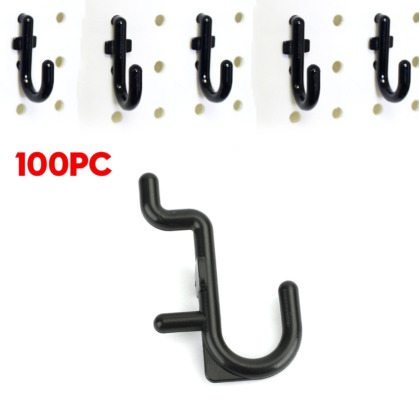 Areyourshop Peg Board Hook Kit Garage Tool Storage Pegboard 100pieces J Hook Locking Plastic Generic