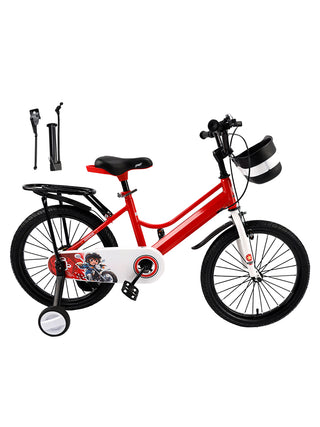 16" Kids Bike for Boys and Girls with auxiliary wheels & Rack Red