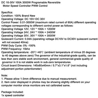 DC10-30V 100A 3000W Reversible  Motor Speed Controller PWM Control