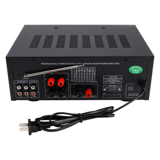 2500W Peak Stereo HiFi Power Amplifier Bluetooth5.4 FM USB EQ Mixer for Car Home