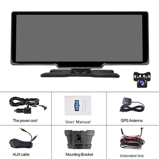 10.26"Portable Bluetooth Car Navigation Carplay HD Large Touch Screen AHD Camera