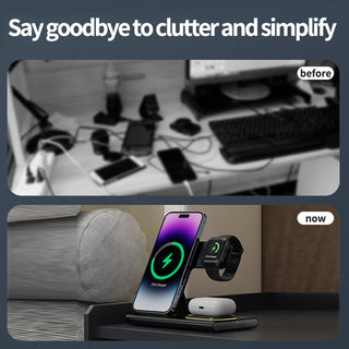 4 in 1 Charger Stand Multiple Devices Wireless Charger iPhone Charging Station