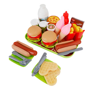 30 Pcs Play Food Pretend Toys Kitchen Set Pretend Food Children Toy Set For Kids