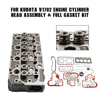 Cylinder Head+ Gasket Kit For Kubota V1702 V1702B Engine Bobcat 733 743 Loader