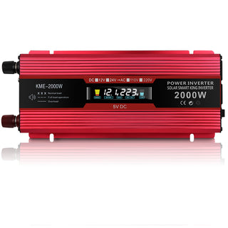 Car Power Converter Inverter DC 12V To AC 220V LCD 2000W  Charger LED Display
