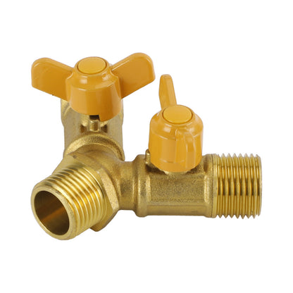 3 Way Shut off Ball Valve 1/2" Hose Barb Y Shaped Valve 2 Switch Brass Fitting Generic