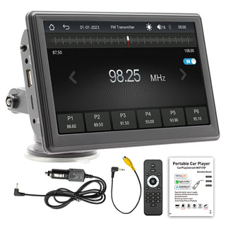 7"  Portable Wireless Carplay Car MP5 Player Multimedia Bluetooth Remote Control