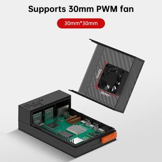 Raspberry Pi5 POLY5+ Case Argon Box Compatible with PWM Cooling Fan ABS Material