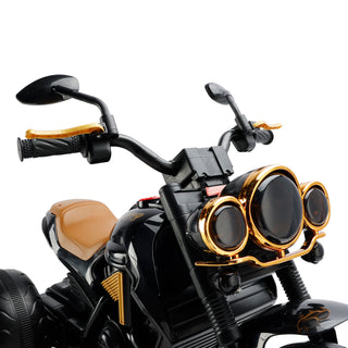 3 Wheel Kids Ride On Motorcycle Electric Dual Drive Toy Car With LED Light Black Toy