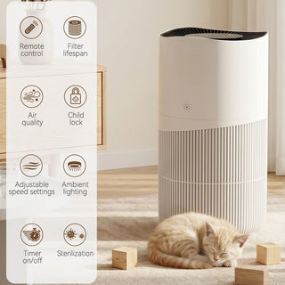 Removing formaldehyde and PM2.5 With app control Smart negative ion air purifier for pets and home use