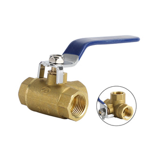 3-Way Ball Valve Female T Port Lever Handle G1/2" Made Of Forged Brass