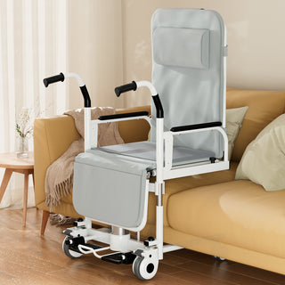 4-in-1 Patient Lift Wheelchair with Potty & Reclining Bed Function