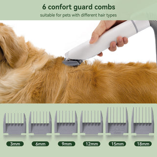 Dog Vacuum Brush for Shedding Grooming 1.5L Grooming Tools for Dogs Cats Pets 5 In 1 Pet Grooming Kit Vacuum Suction Professional Pet Hair Clipper
