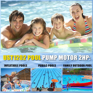 UST1202 SP2615X20 Pool Pump Motor 2 HP Motor with GO‑KIT3 + Hayward SP2615X20