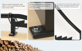 Wall Mount Firewood  Kindling Splitter  Wood Cutting Tool for Home