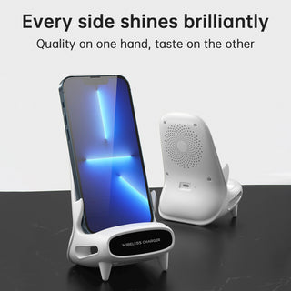 3 in 1 Charging Desktop Stand Mini Chair Wireless Fast Charger Holder for Phones