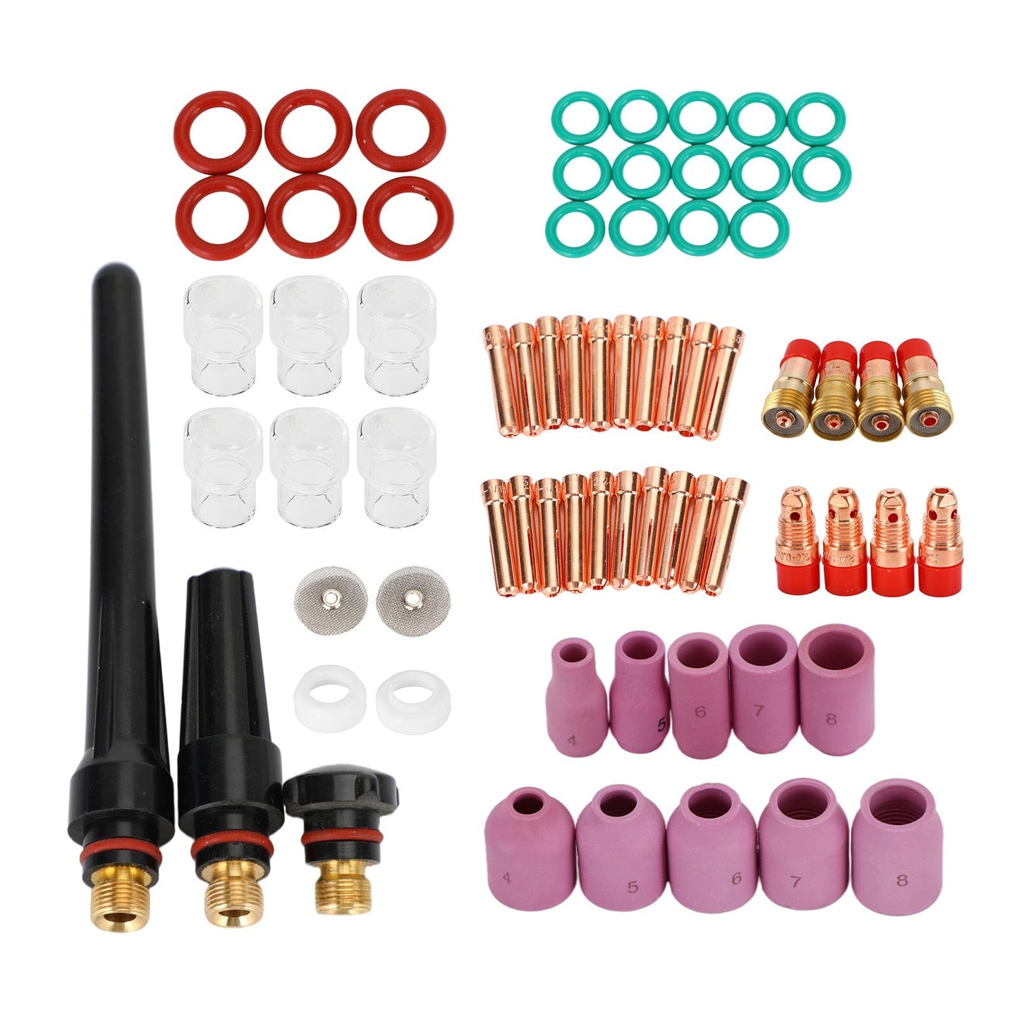 71PCS TIG Welding Torch Stubby Gas Lens #12 Glass Cup Kit For WP-17/18/26 Generic