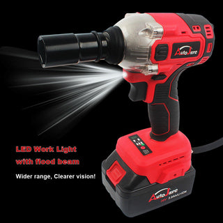 1/2" 21V Brushless Impact Wrench Torque Rattle Gun Electric Ratchet w/battery