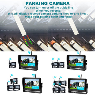 7 inch Display Wireless AHD 1080P Rear View Backup Camera Kit for Truck Trailer