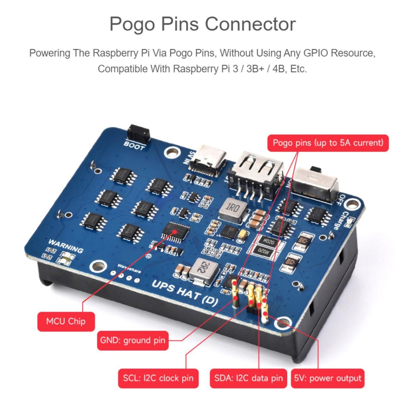 UPS HAT (D) Kit For Raspberry Pi 5V Uninterruptible Power Supply Module Generic