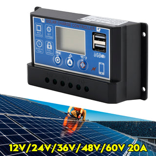 10A-60A PWM Solar Controller Mobile APP Intelligent Control 12V/24V/36V/48V/60V