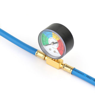 Auto Car Air Conditioning AC 1/2" Refrigerant Recharge Measuring Hose w/Gauge