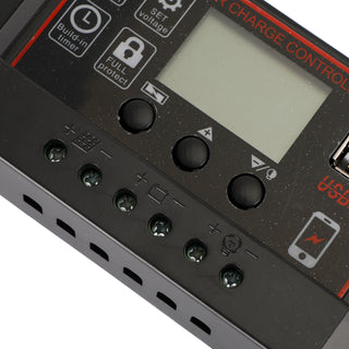 PWM 30A Solar Panel Battery Regulator Charge Controller LCD Dual USB 12V/24V