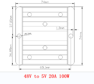 WaterProof 48V To 5V 20A 100W Step Down DC/DC Power Converter Regulator