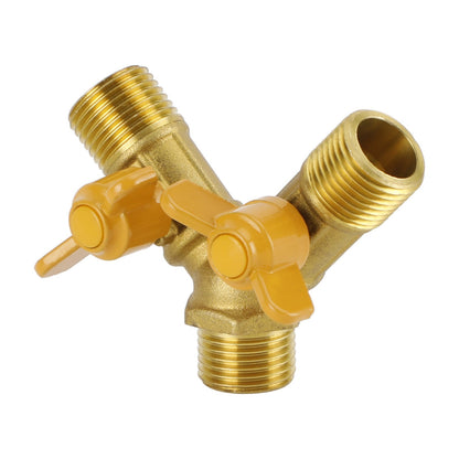 3 Way Shut off Ball Valve 1/2" Hose Barb Y Shaped Valve 2 Switch Brass Fitting Generic