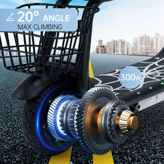 3-Speed Adjustable 12.43-Mile Range Electric Scooter with Seat for Kids Neon Lights Up to 11 MPH Electric Scooter for Kids Ages 4-10