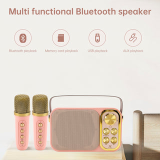 Mini Wireless Bluetooth Speaker 10W Power Home Dual Microphone Speaker Karaoke