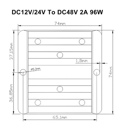 DC-DC 12V/24V-48V 2A 96W Step Up Car Power Supply Converter Regulator Waterproof Generic