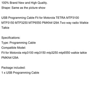 Usb Programming Cable For Mtp3250 Mtp6550 Pmkn4129A Two Way Radio Walkie Talkie