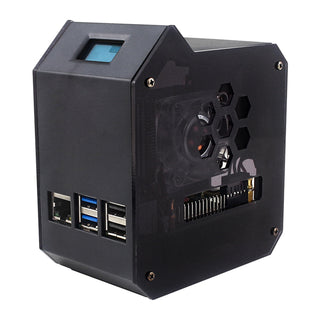 Raspberry Pi 5th Vertical Tower Fan Set w 0.96 inch OLED Screen Radiator Shell