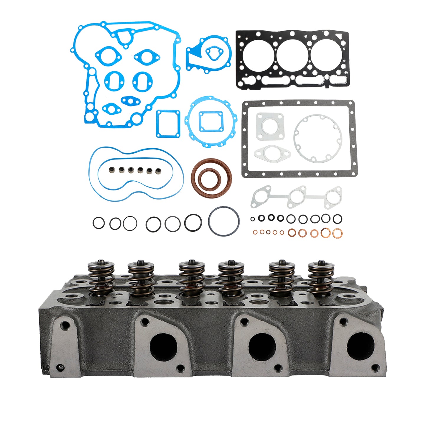 Complete Cylinder Head & Full Gasket Kit Compatible With Kubota D1105 Engine Generic