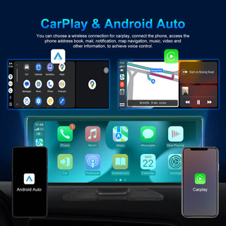 10.26" Bluetooth Car Navigation Carplay Wireless Car Radio Recorder AHD Camera